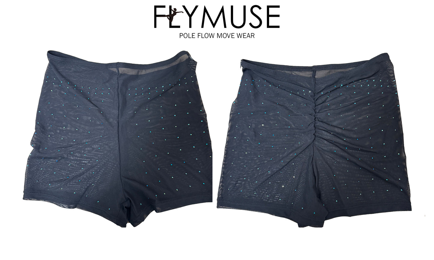 rheinstone mesh shorts (limited edition)
