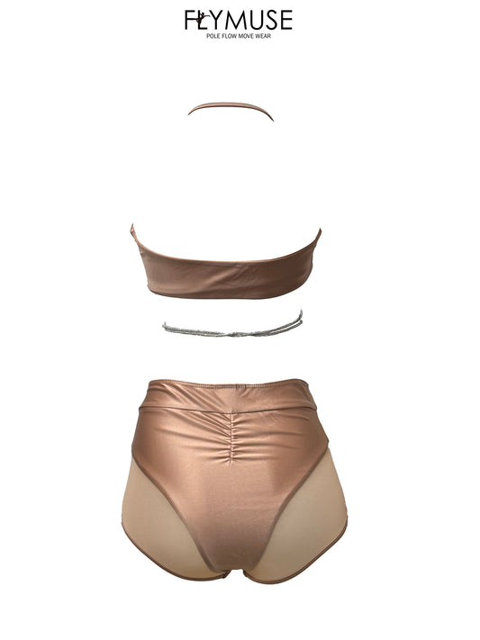 the rose nude glossy shorts