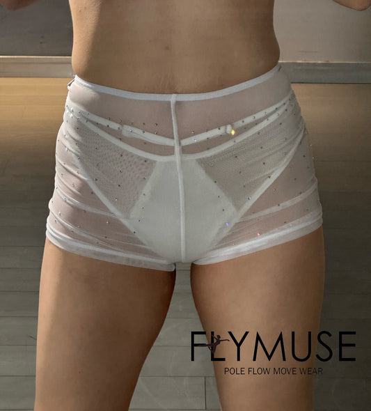 rheinstone mesh shorts (limited edition)